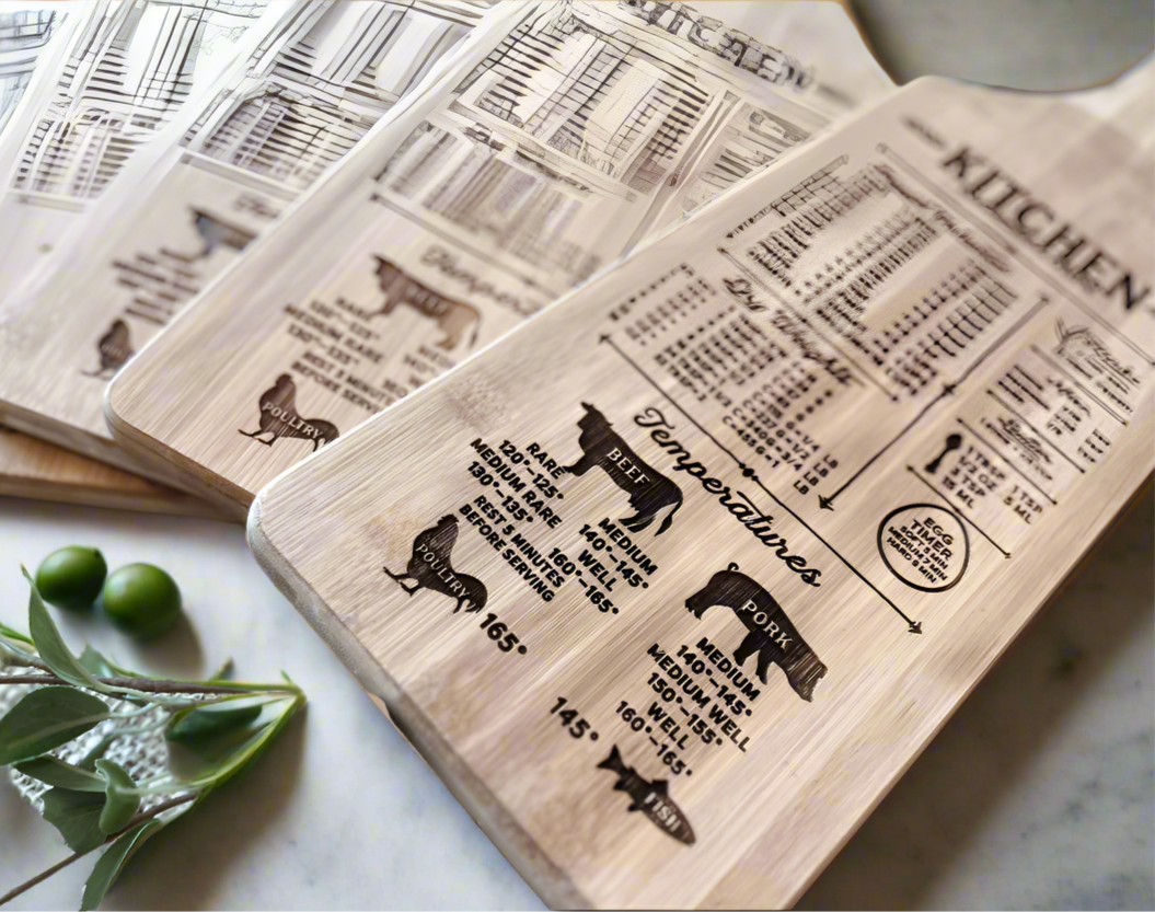 Custom Kitchen Conversions Chart Cutting Board