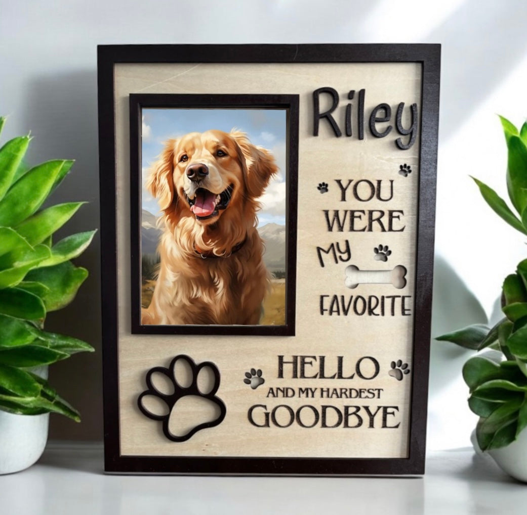 PERSONALIZED PET MEMORIAL PHOTO FRAME