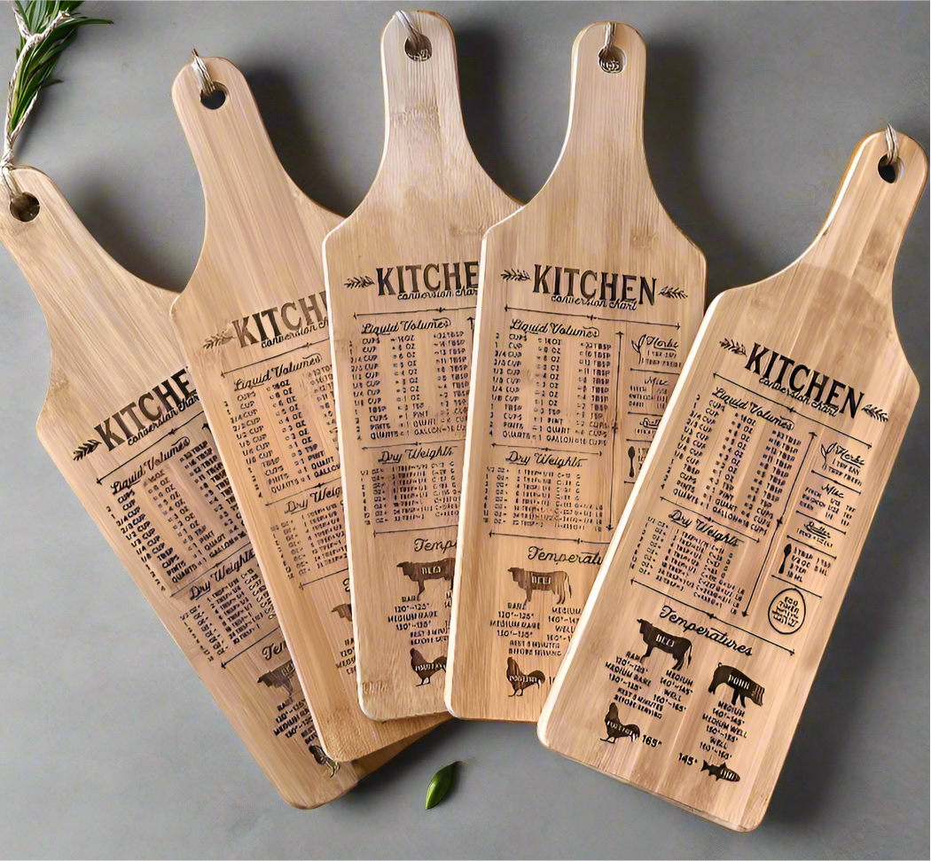 Custom Kitchen Conversions Chart Cutting Board