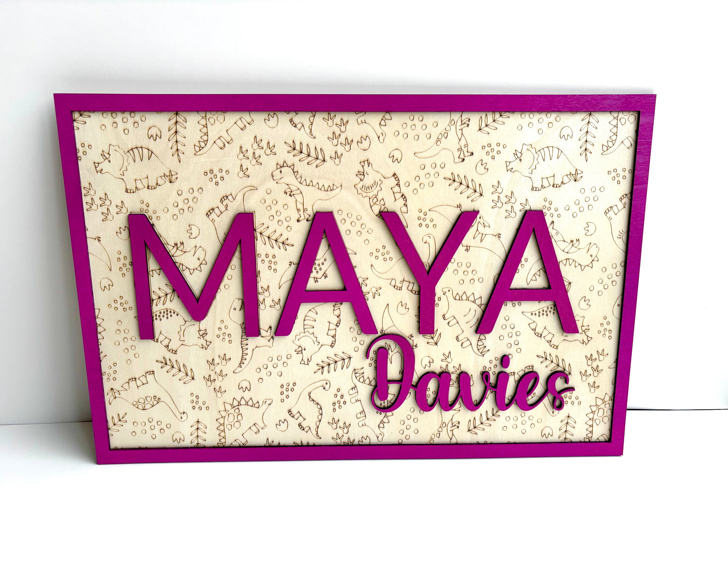 Personalized Dinosaur Name Sign – Custom Kids Bedroom Decor