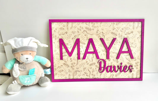 Personalized Dinosaur Name Sign – Custom Kids Bedroom Decor