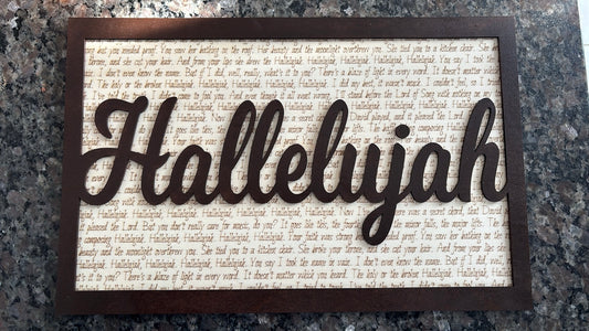 Hallelujah Song Wall Art Plaque